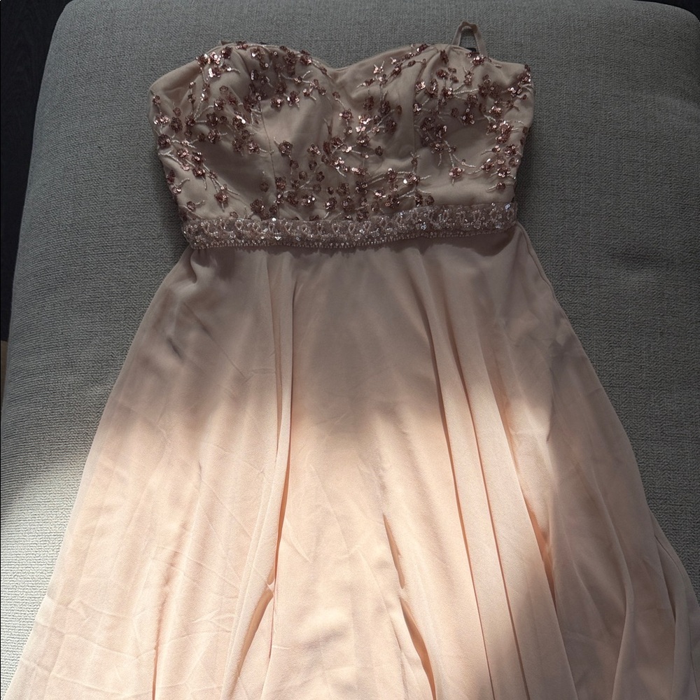 Ever Pretty Blush Sequin Strapless Dress